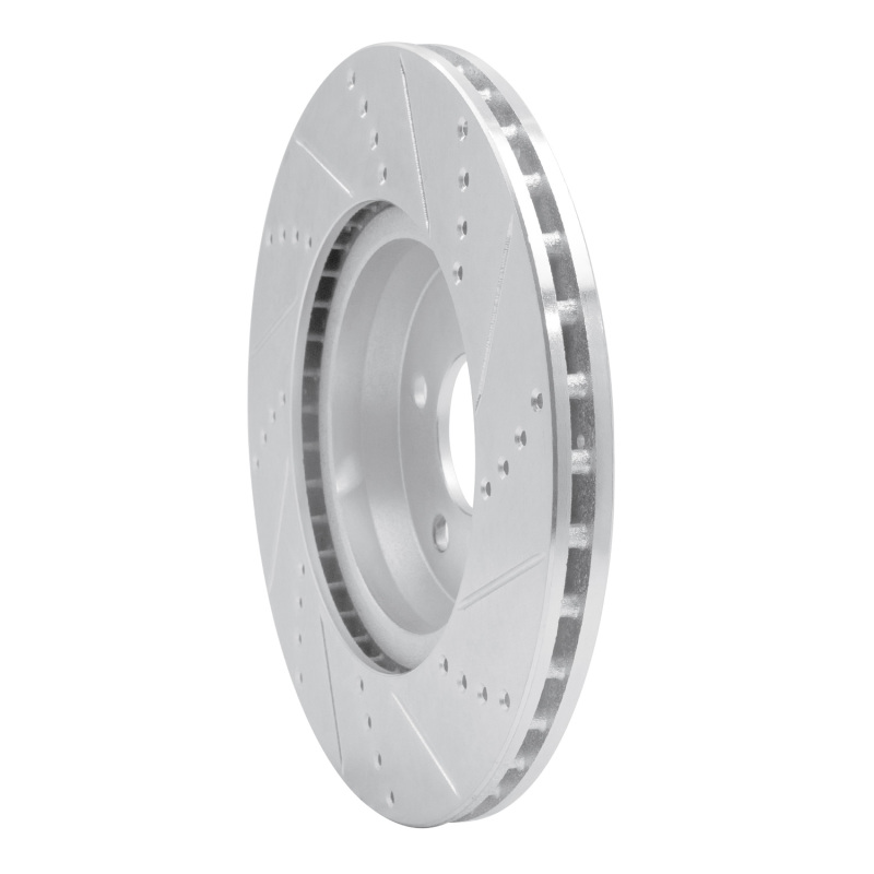 Mercedes-Benz GLC350e Brake Rotor (1) - Rear Left - R1 Concepts - Drilled & Slotted - Silver - `16-`23